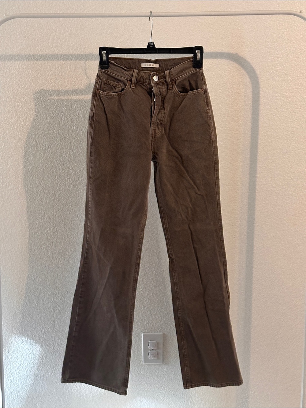 Pacsun High-Rise Straight Leg Jeans in Brown